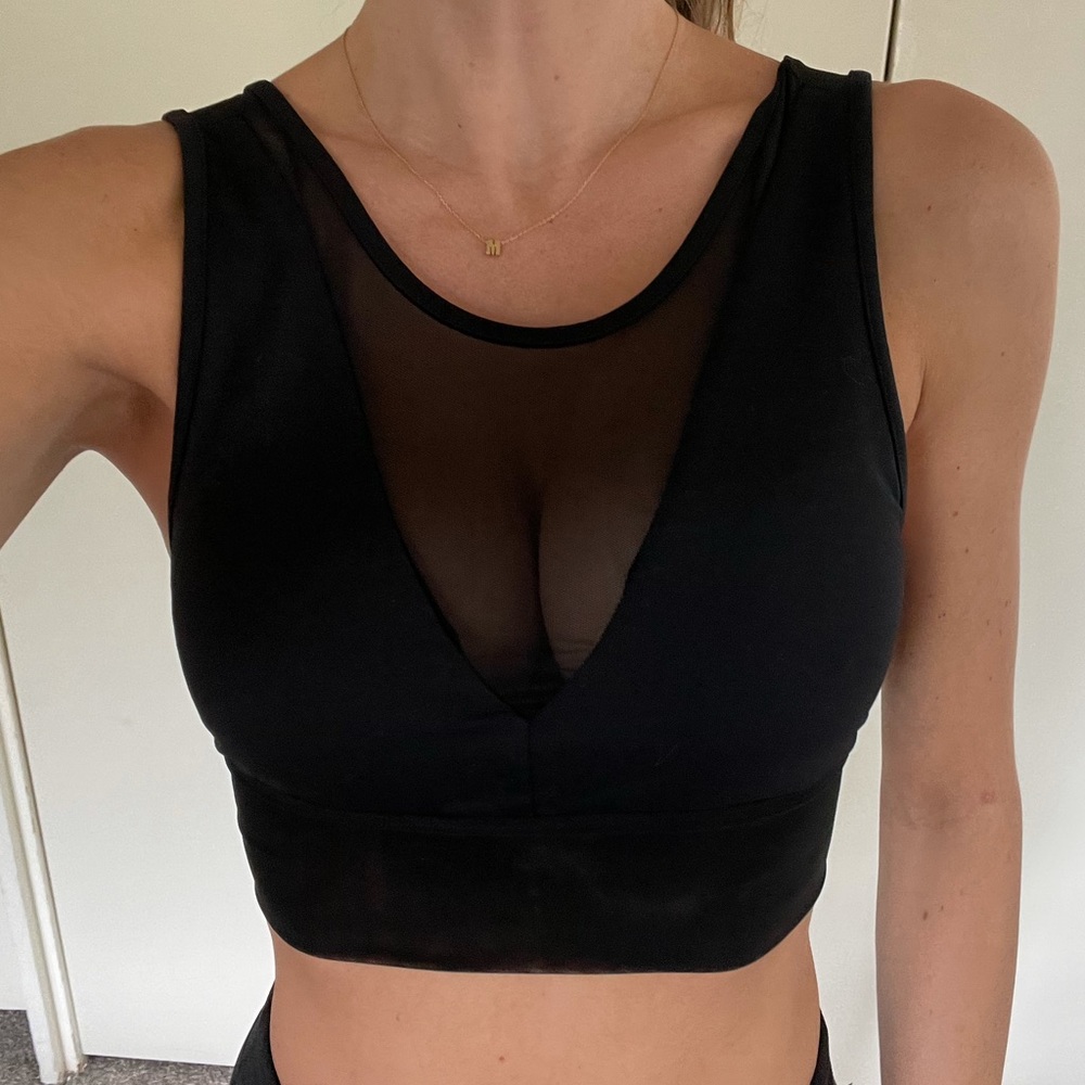 Alo Yoga Jubilee Black Mesh Bra